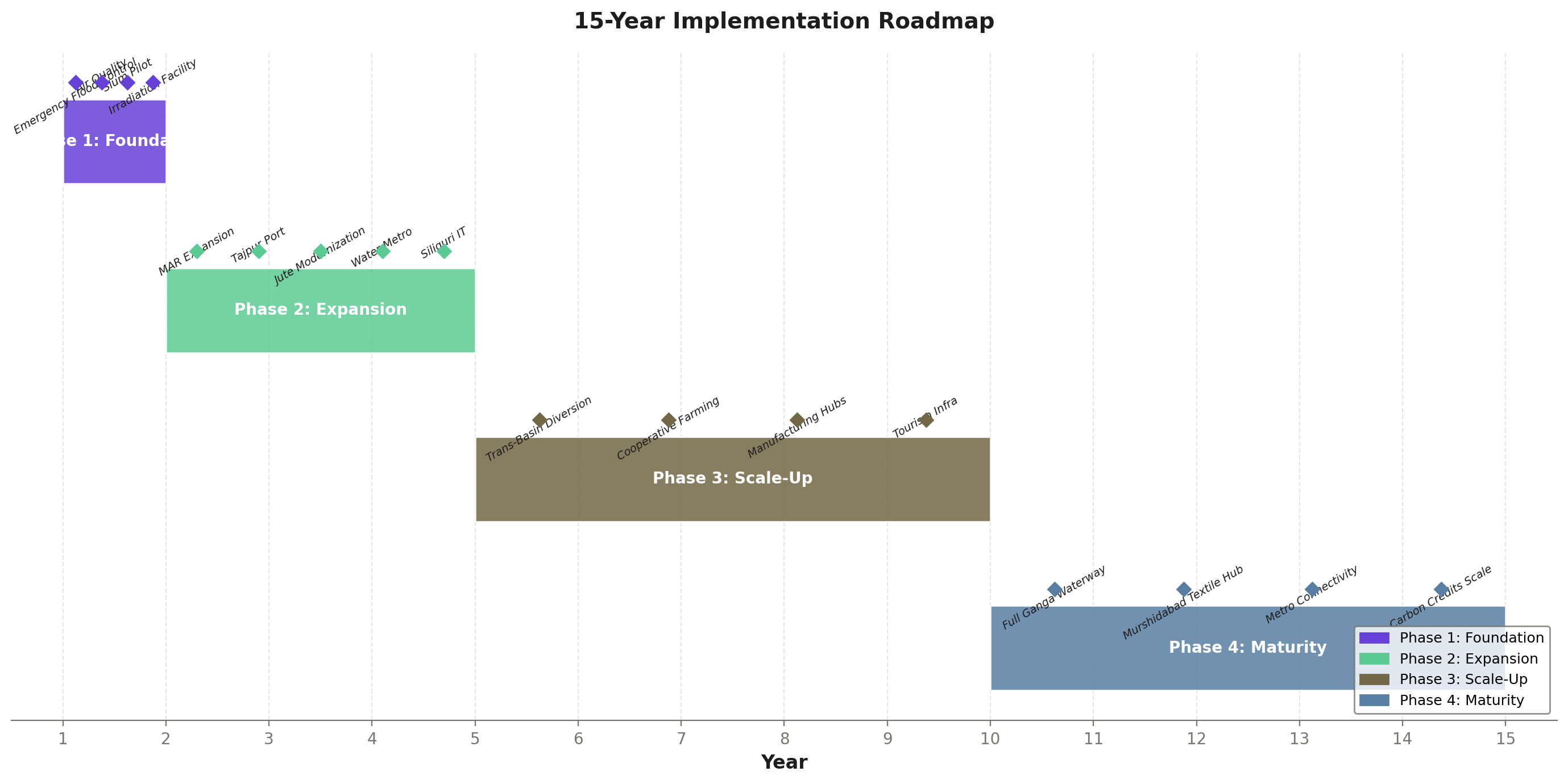 Implementation Roadmap showing major infrastructure milestones
